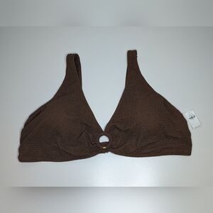 NWT Old Navy 4X Crochet O-Ring Maplewood Brown Bikini Top Padded